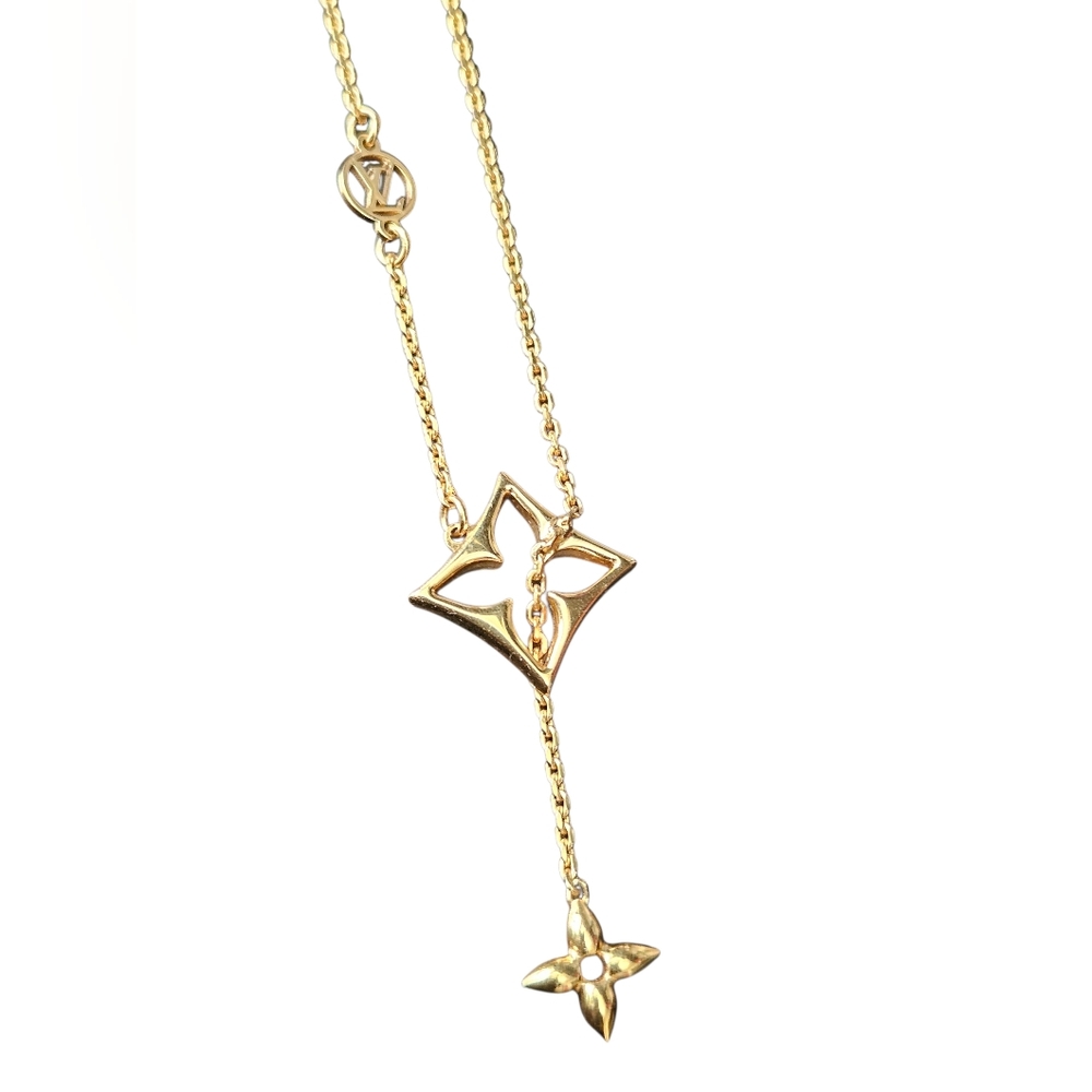 Louis Vuitton Monogram Flowergram Necklace Gold M01234 (EUC)